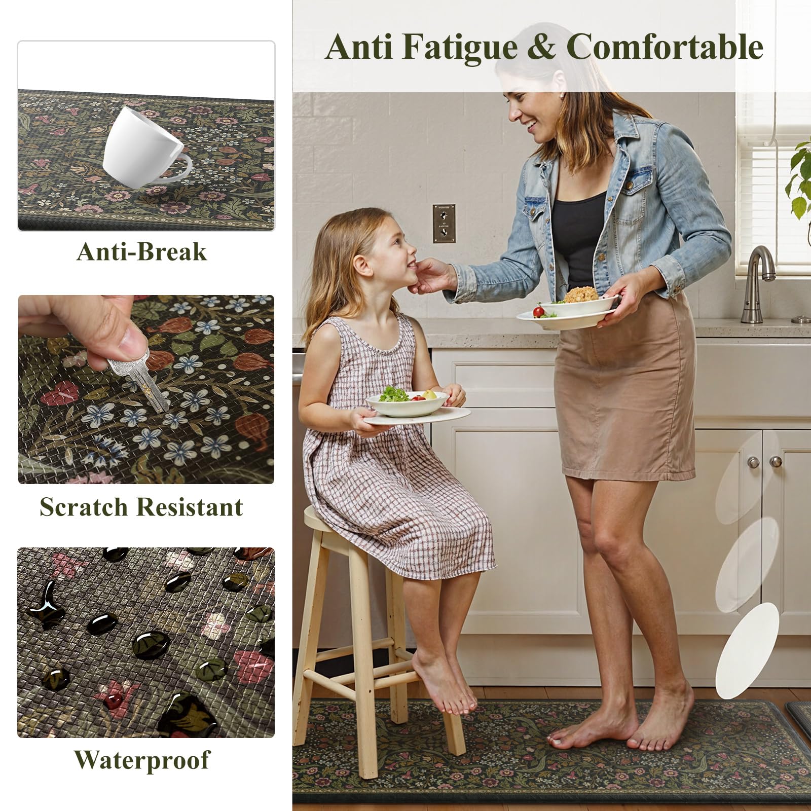 Collive detailed floral pattern adding visual warmth to kitchen decor