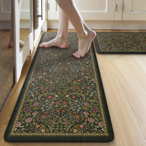Collive front view of mat showing cushioned comfort and decorative look