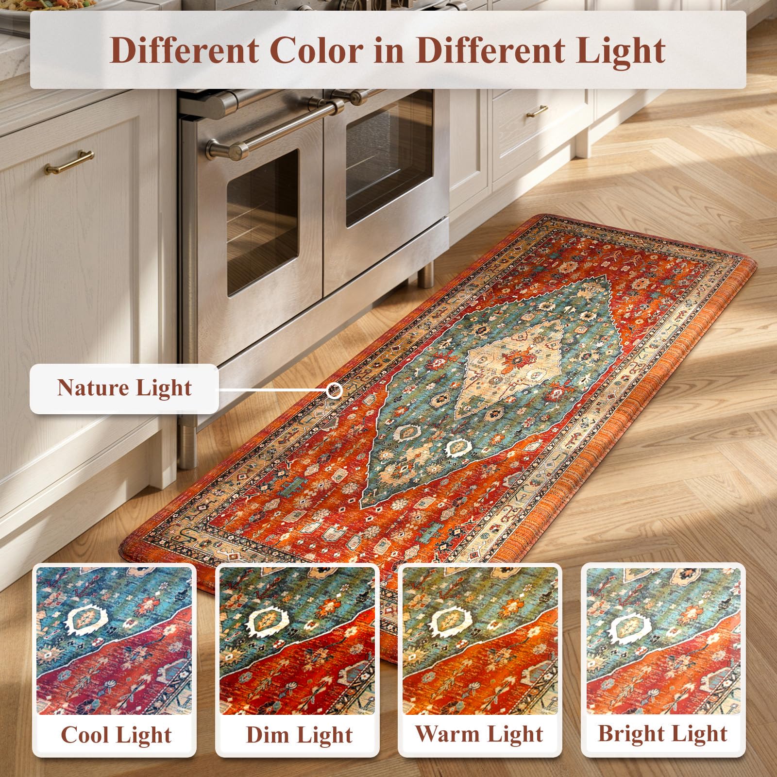 Collive rugs styled in laundry room providing comfort and floor protection