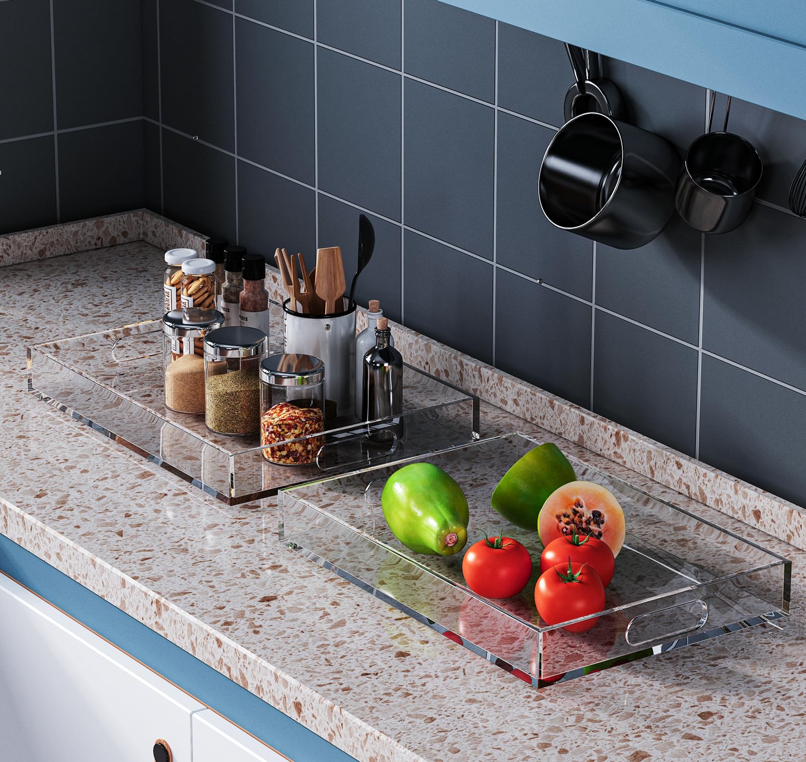 collwait trays on outdoor table illustrating weatherproof entertaining ease