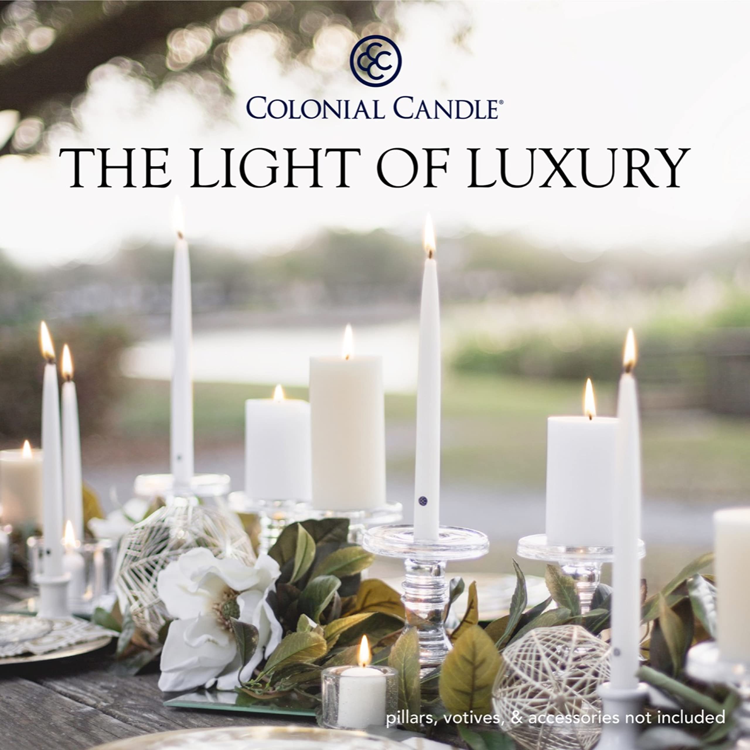 Colonial Candle beside a ruler to show 10-inch length for planning centerpieces