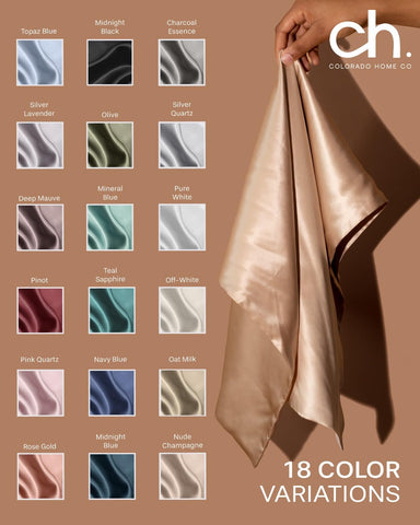 Colorado Home Co SUNDAYSILKS silk weave close-up showing 22 momme texture for low friction