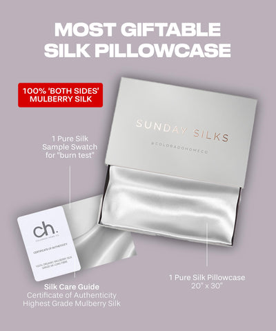 Colorado Home Co hand touching silk surface showing soft texture and cooling comfort benefit