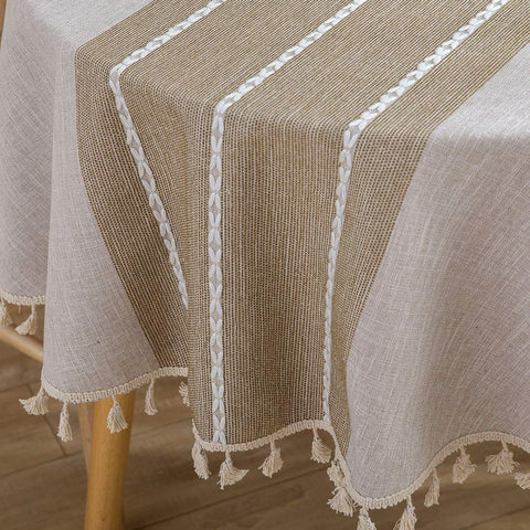 ColorBird front view of 60-inch round tablecloth showing full drape and styling benefit