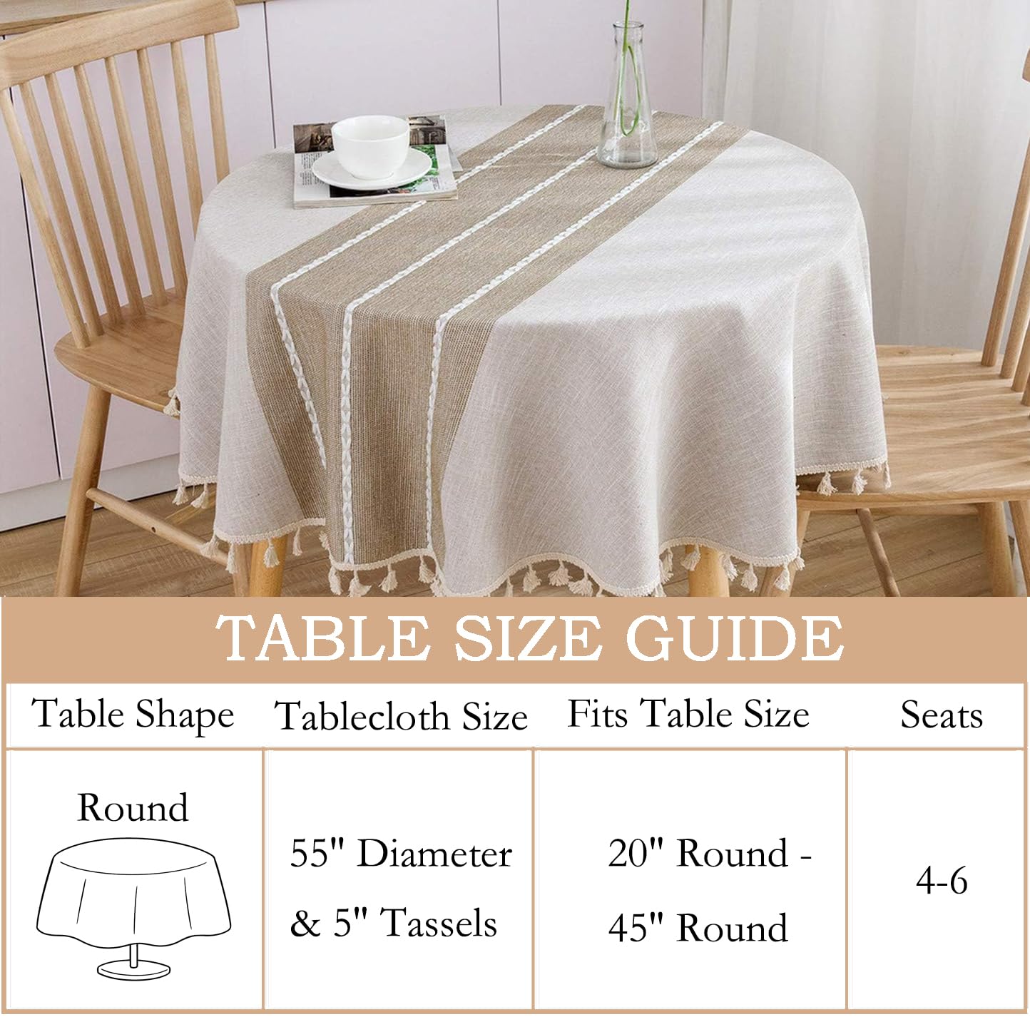 ColorBird tablecloth used in breakfast setting protecting table and enhancing decor