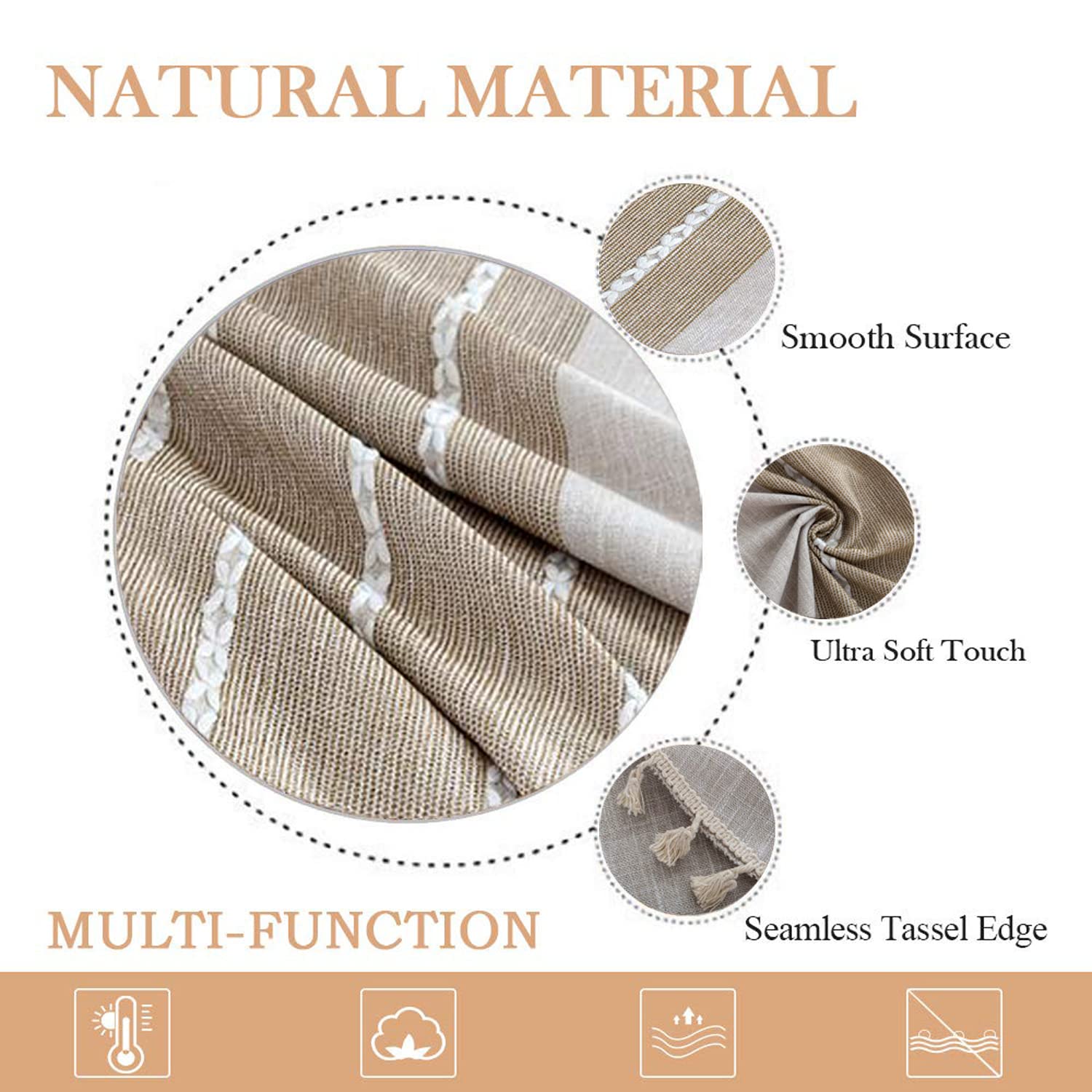 ColorBird fabric texture close-up showing cotton-linen weave for durable softness