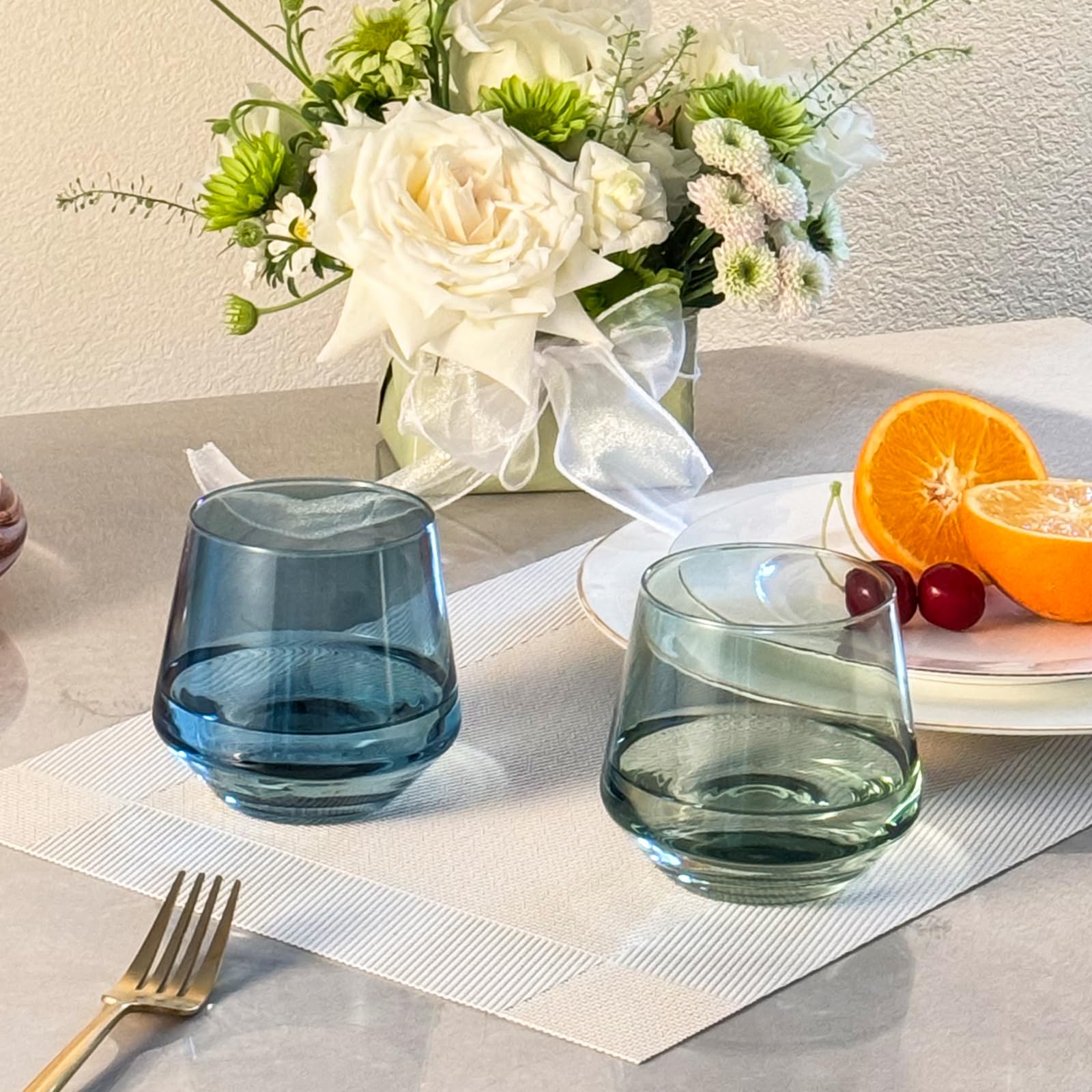 Colorsavant glass in hand demonstrating comfortable hold and spill resistance