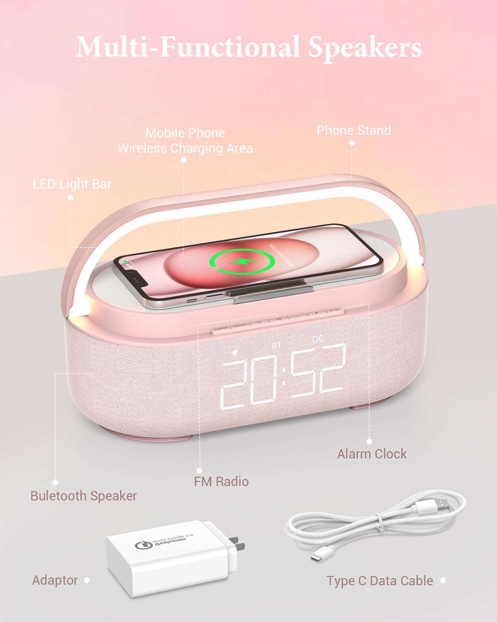 COLSUR phone in holder charging wirelessly, keeps device upright