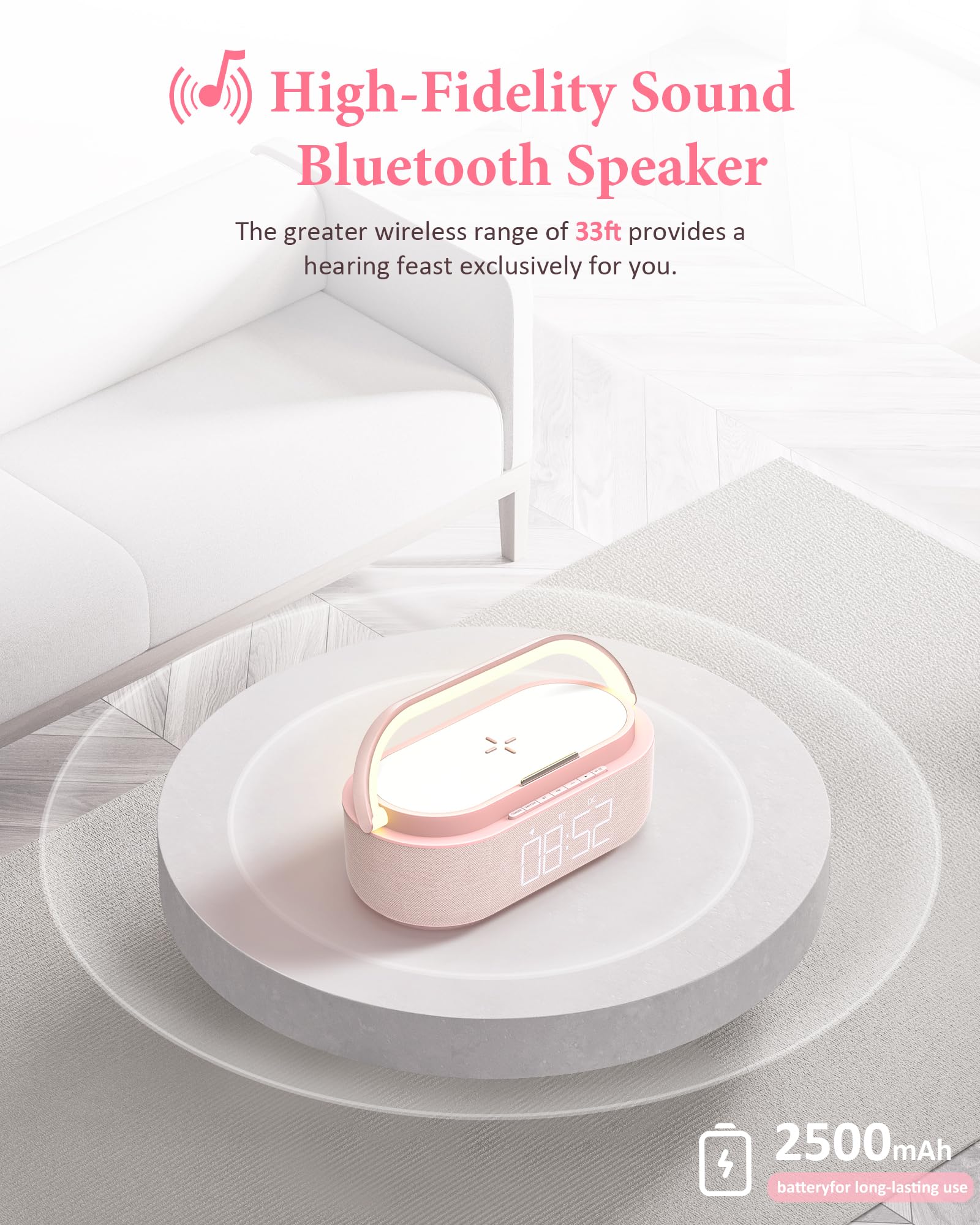 COLSUR top view of 15W wireless charging pad, charges devices quickly