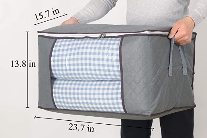 combocube clear window revealing folded comforter for quick identification