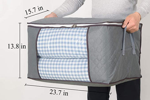 combocube clear window revealing folded comforter for quick identification