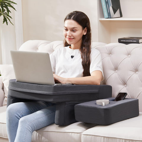 comehealthy front view lap desk showing stable platform and ergonomic shape benefit comfort