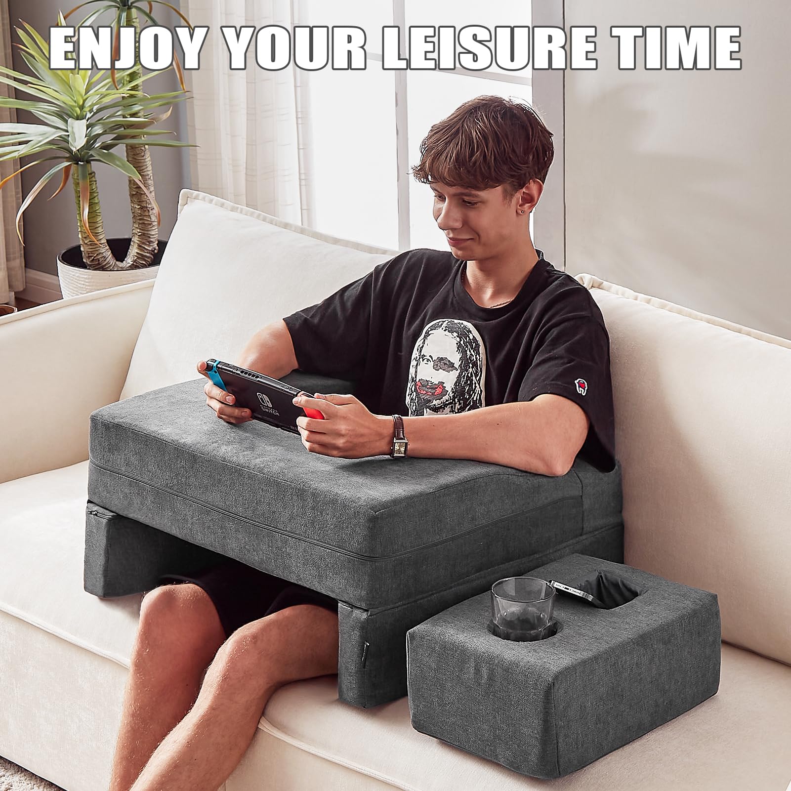 comehealthy in use on bed as reading pillow for relaxed posture