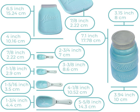 Comfify lined up measuring cups showing clear measures and organized countertop benefit