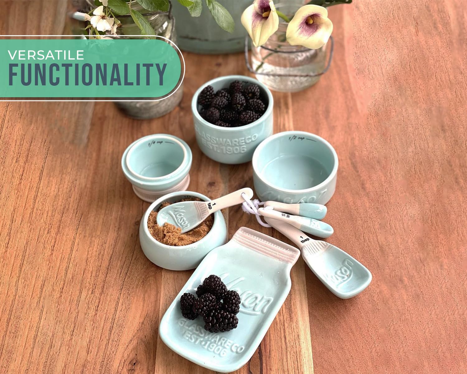 Comfify size comparison with a spoon and cutting board showing compact practical scale