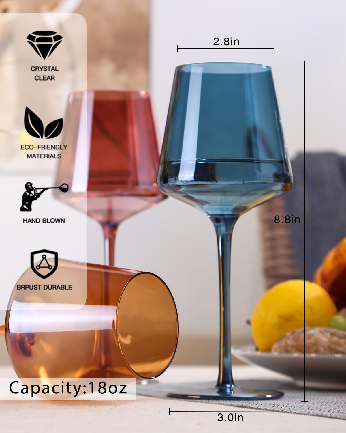 comfit wine glasses in brunch scene showing entertaining benefit and stylish presentation