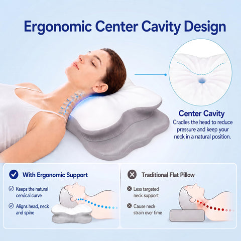 COMFORLAY side profile highlighting cervical contour for neck alignment