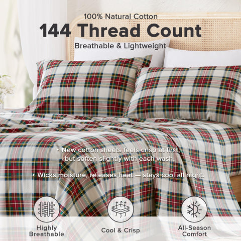Comfort Spaces close-up of percale weave showing crisp texture and breathability