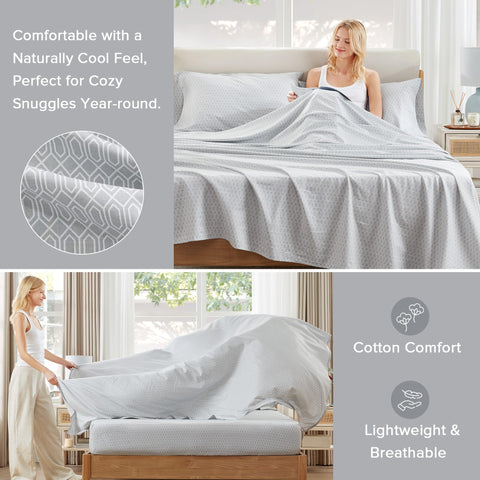 Comfort Spaces close-up of percale weave texture highlighting breathable cotton feel