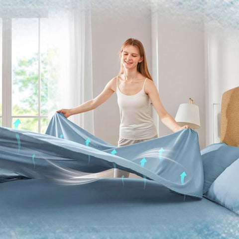 Comfort Spaces care and size label showing washing instructions and long-lasting benefit
