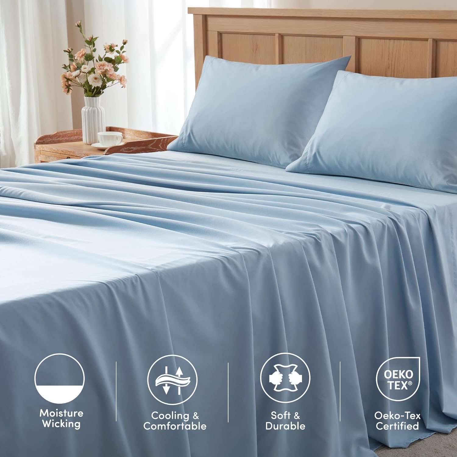 Comfort Spaces pillowcase close-up showing smooth finish and comfortable head support