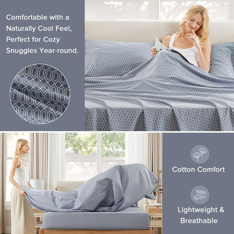 Comfort Spaces fabric weave close-up showing percale texture and breathability