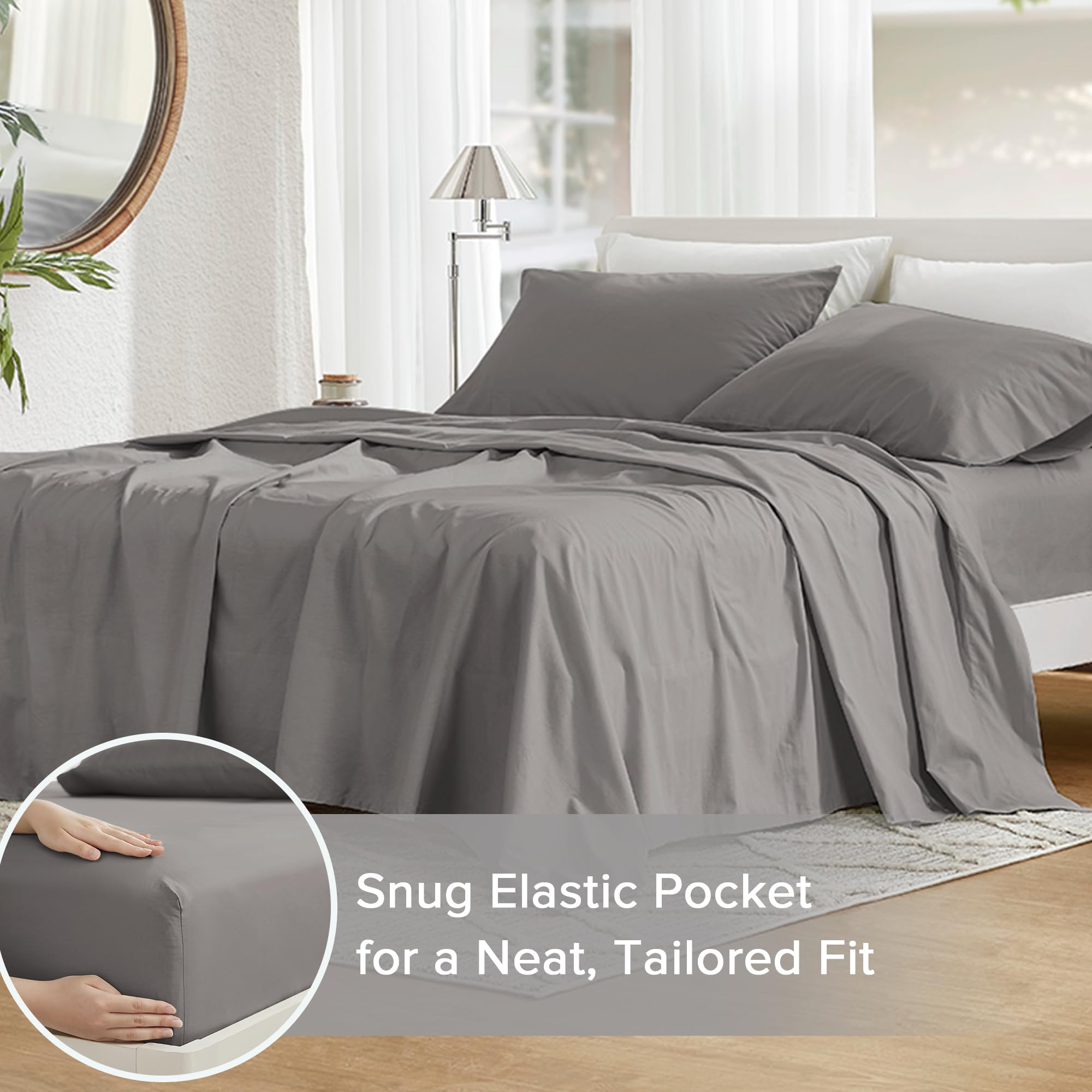 Comfort Spaces fabric weave close-up highlighting breathable percale texture
