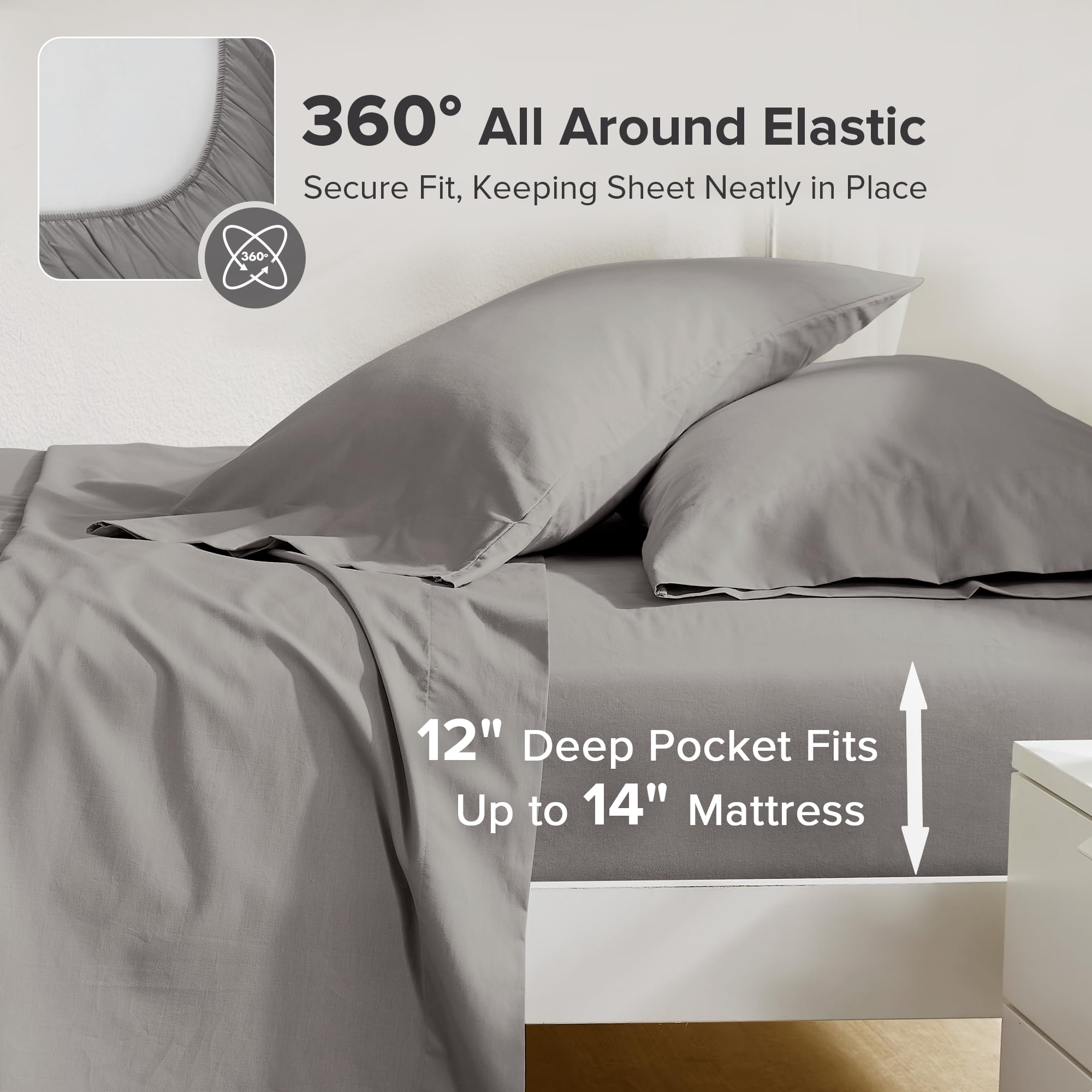 Comfort Spaces folded flat sheet edge showing smooth hem and neat finish