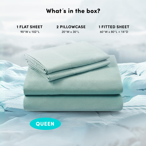 Comfort Spaces flat sheet spread on bed highlighting full coverage benefit