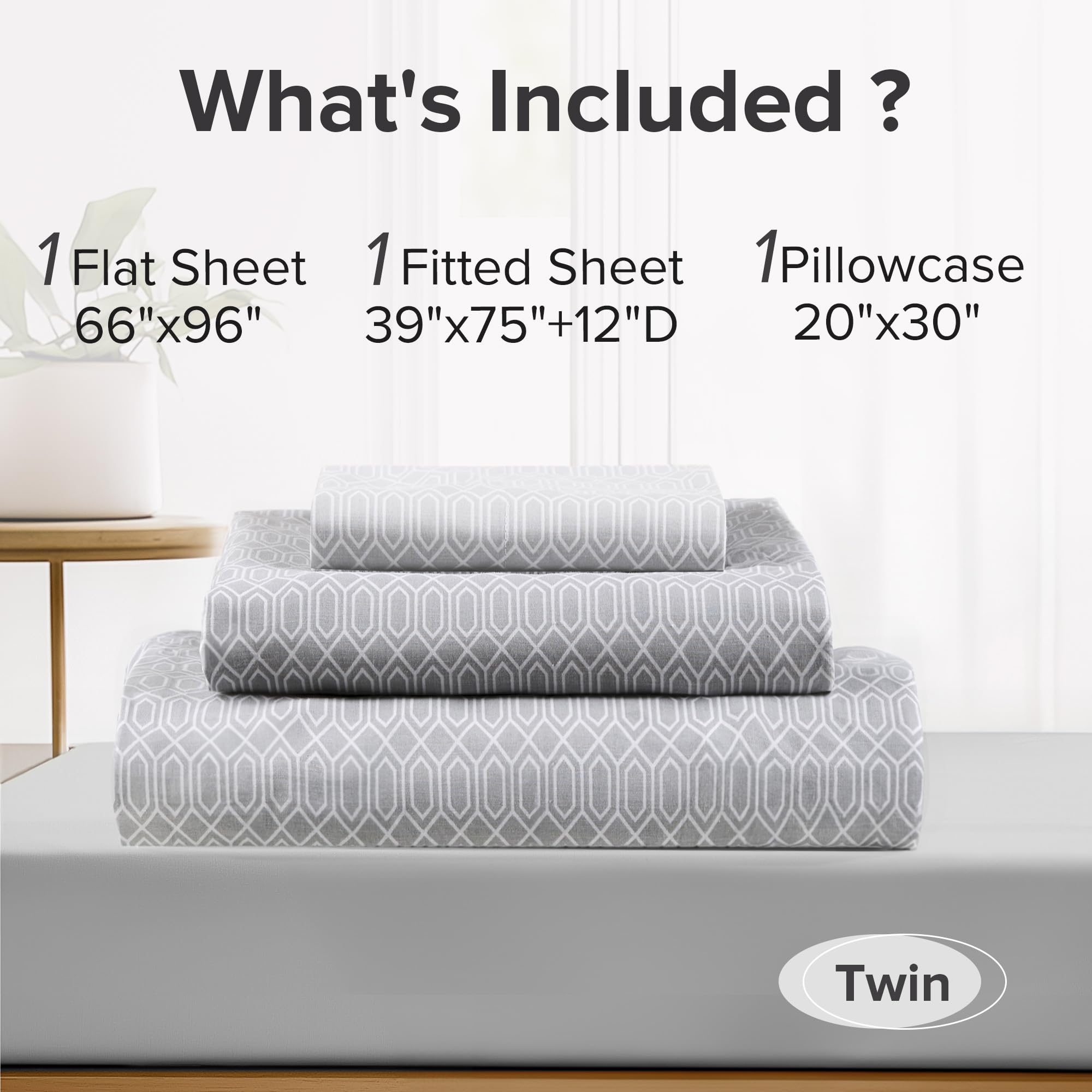 Comfort Spaces folded sheet set ready to store demonstrating neat organization and easy care