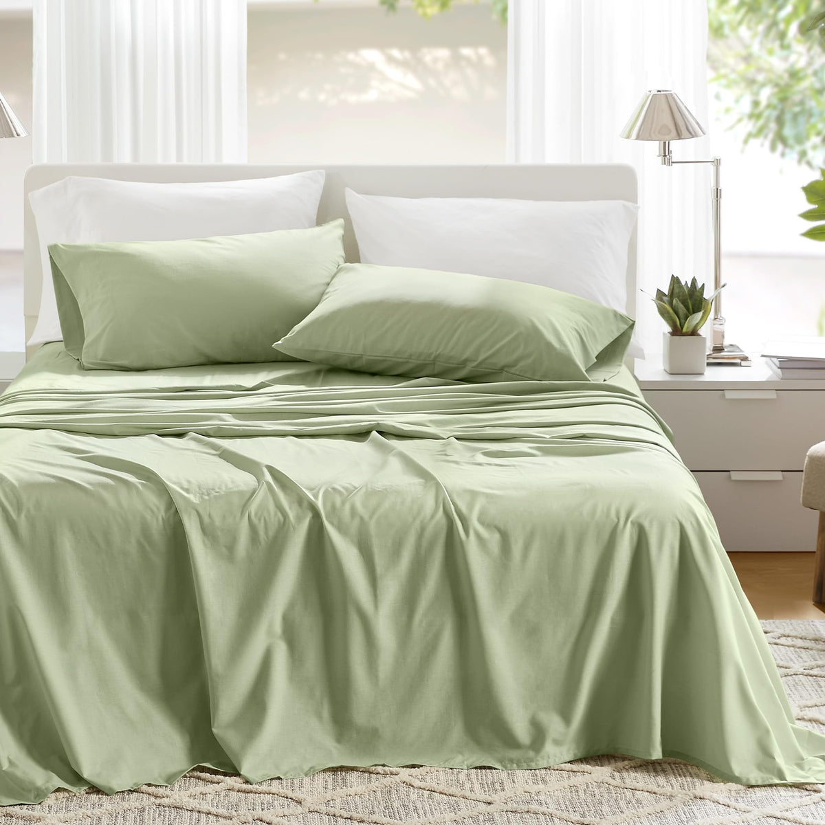 Comfort Spaces front view of full 4-piece set showing neat packaging and color