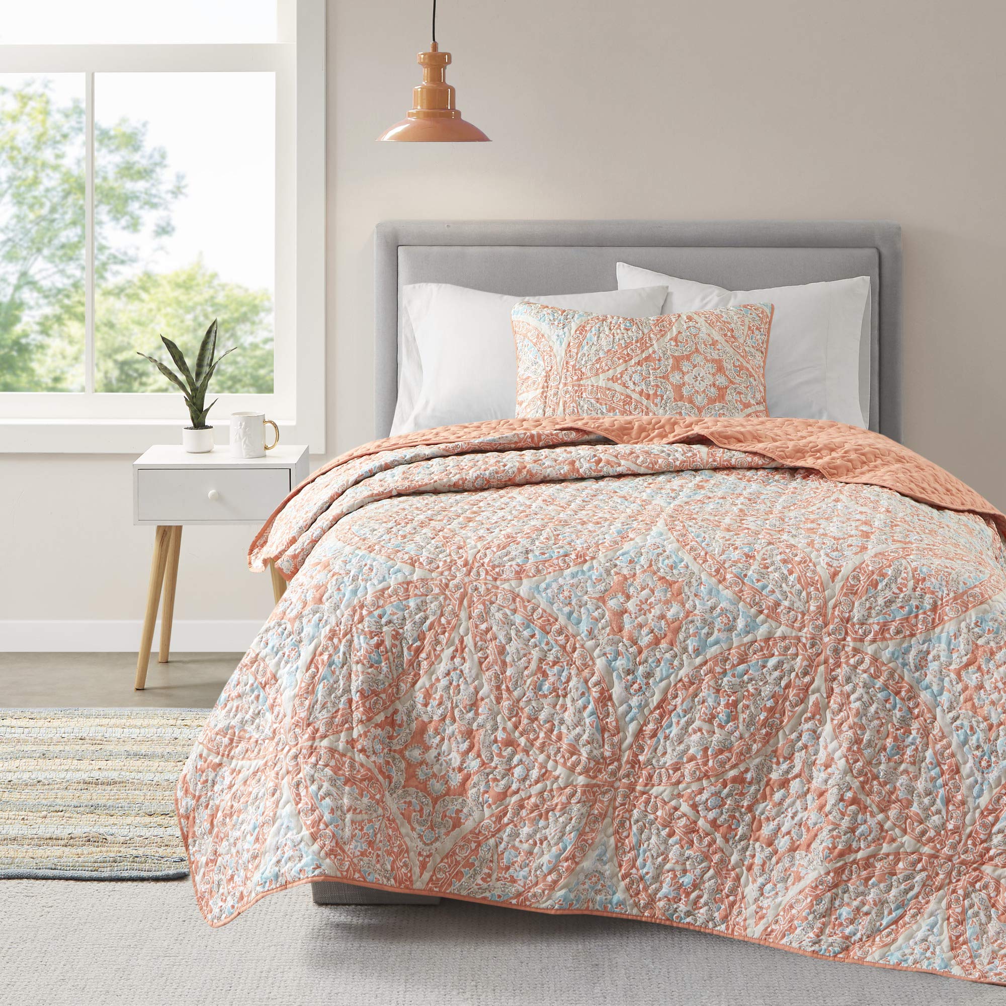 Comfort Spaces front view of Gloria quilt set showing reversible styling and easy refresh