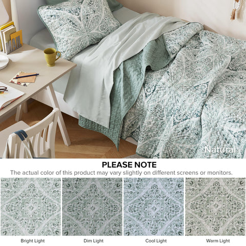 Comfort Spaces Gloria on a Twin XL bed in a styled bedroom to show fit and lightweight layering