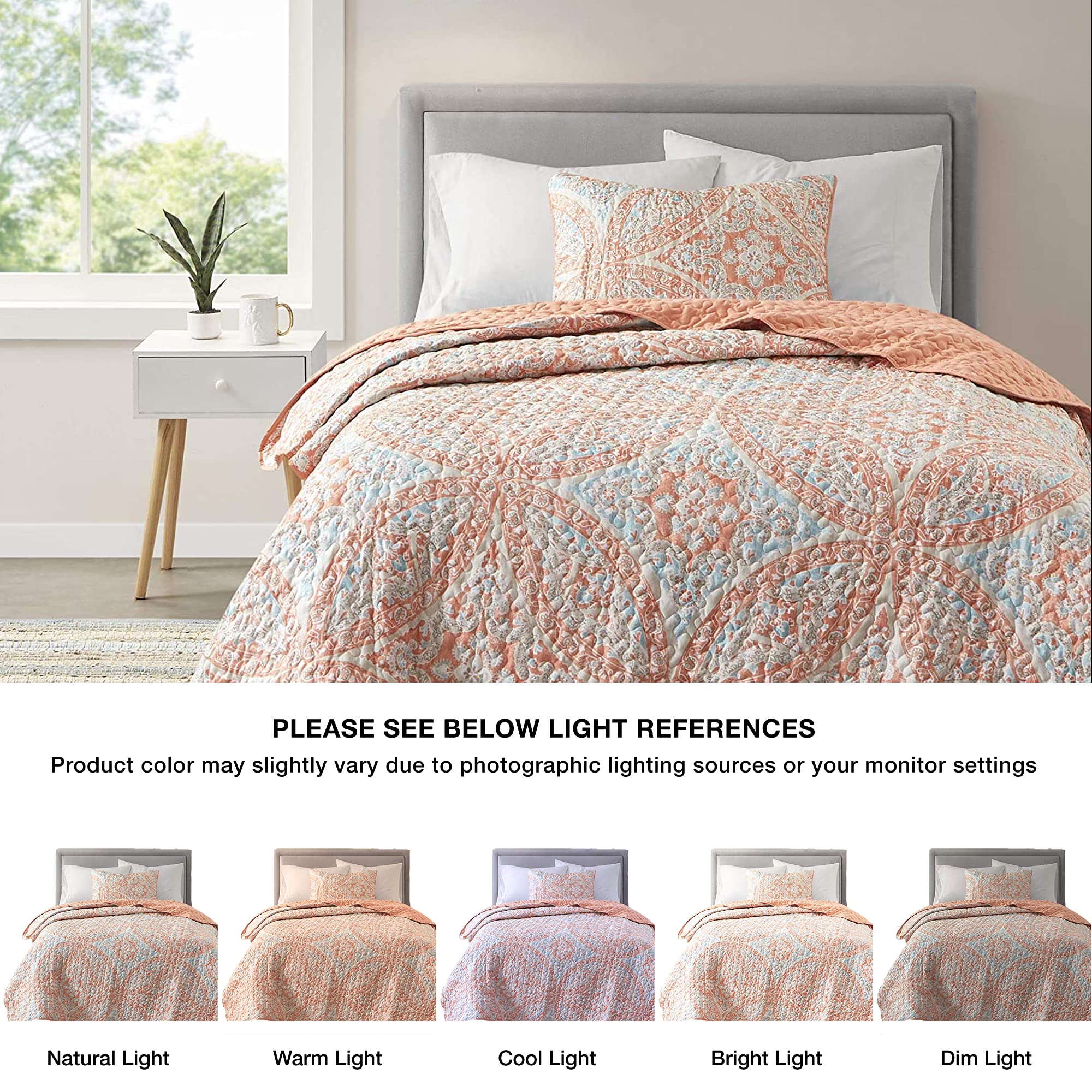 Comfort Spaces close-up of coral reverse offering warm color and simple styling option