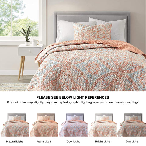 Comfort Spaces close-up of coral reverse offering warm color and simple styling option