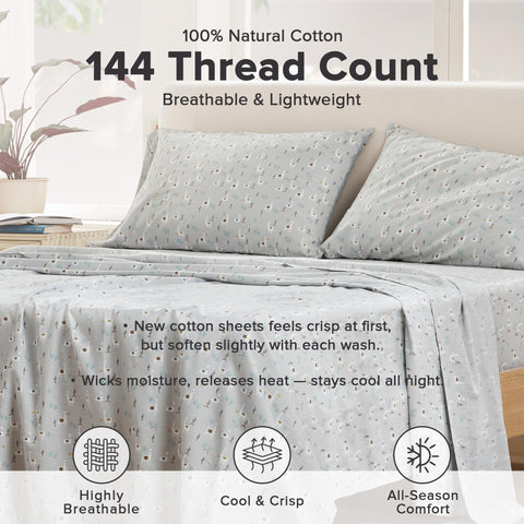 Comfort Spaces fitted sheet detail showing elastic pocket and secure fit