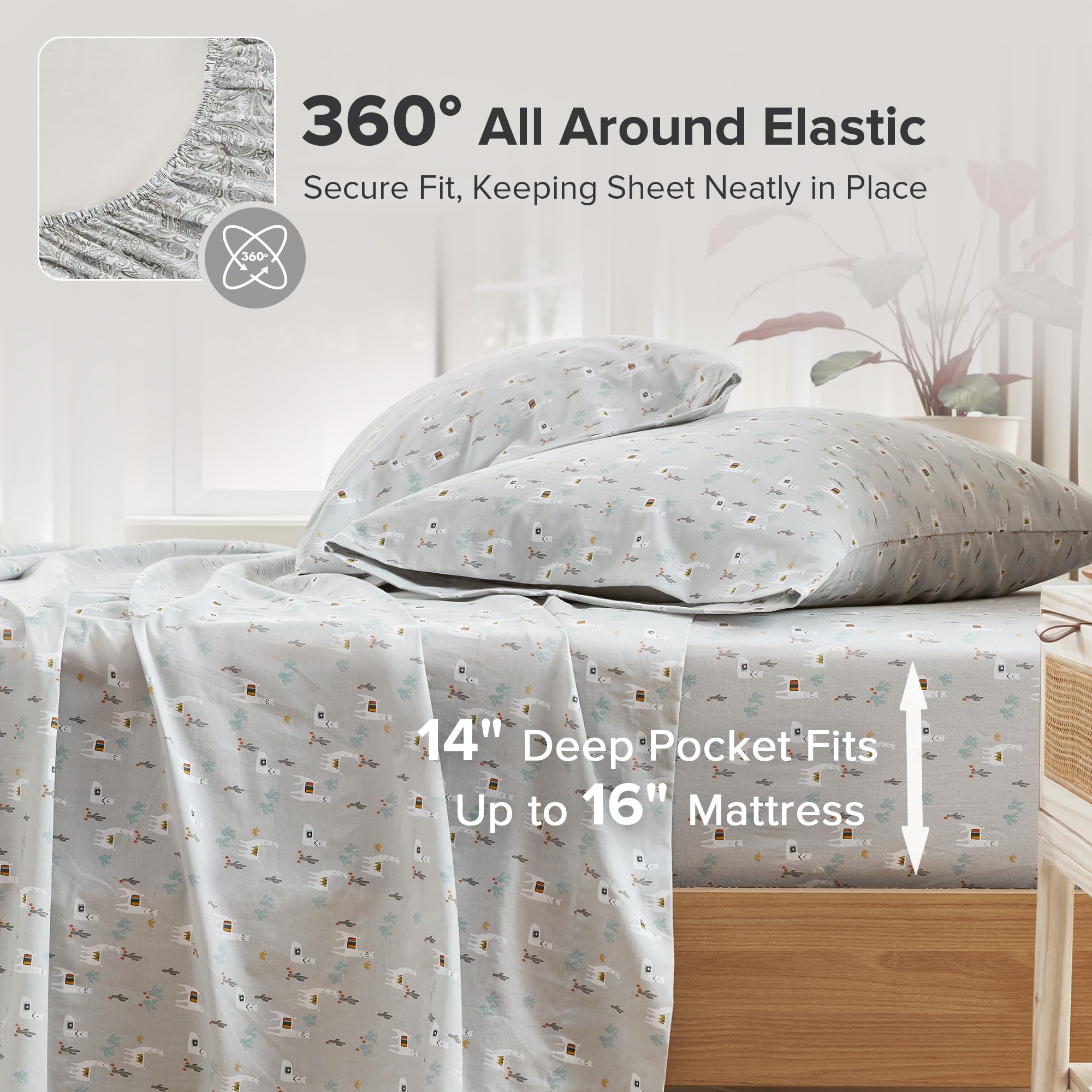 Comfort Spaces flat sheet folded neatly, highlighting smooth finish