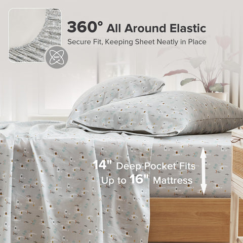 Comfort Spaces flat sheet folded neatly, highlighting smooth finish