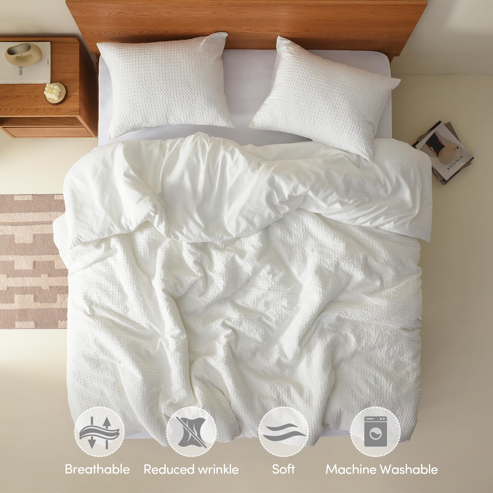 Comfort Spaces standard sham and edge stitching, durable neat finish