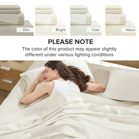 Comfort Spaces packaging with unboxed sheets showing included four-piece contents