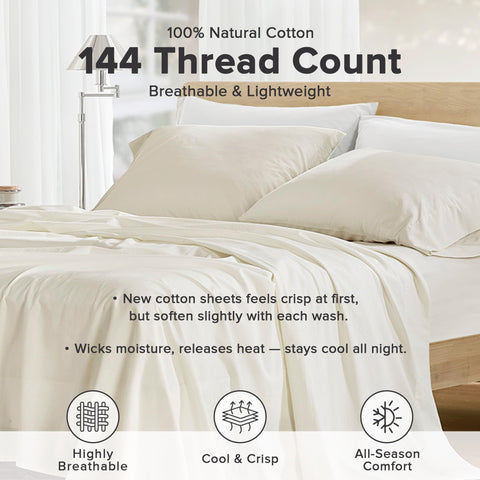 Comfort Spaces close-up of percale weave texture highlighting breathable cotton feel