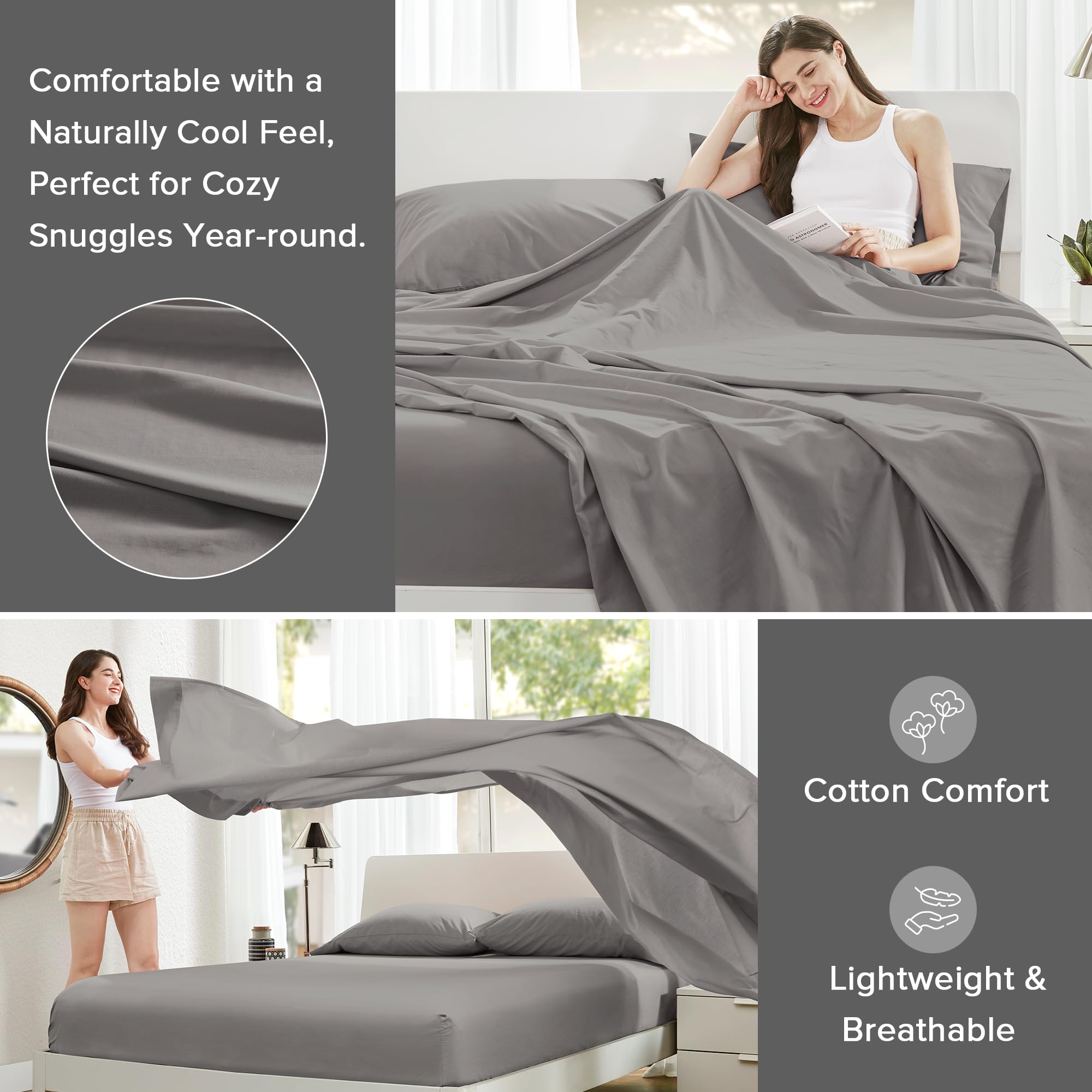 Comfort Spaces pillowcase close-up displaying stitching quality and soft feel