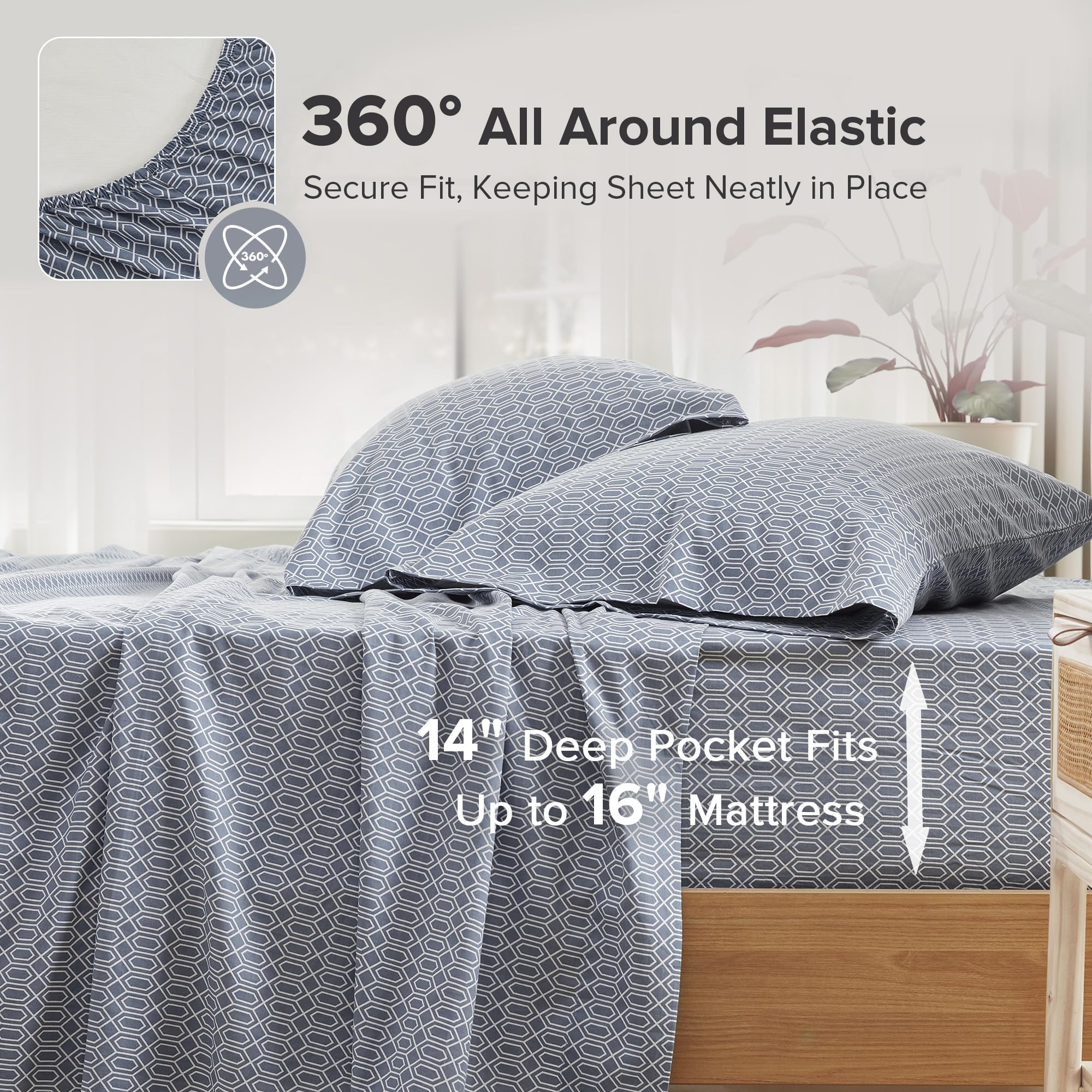 Comfort Spaces pillowcase detail highlighting print and smooth finish