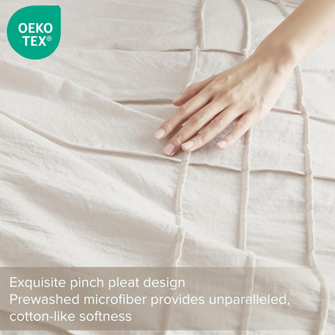Comfort Spaces king shams detail showing stitching, adds coordinated finishing touch