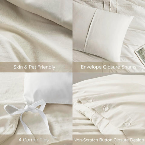 Comfort Spaces Porter styled bedroom setting demonstrating calming cream tone and layered comfort