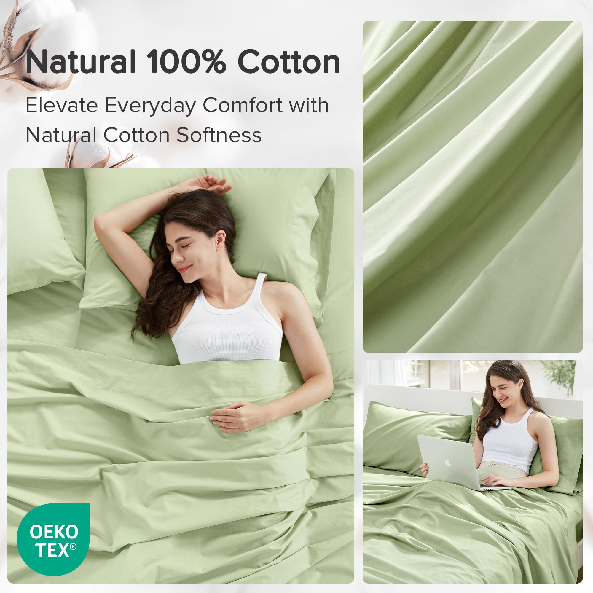Comfort Spaces sheets dressed on a bed showcasing crisp everyday bedroom styling