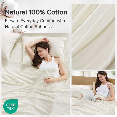 Comfort Spaces sheet set styled on a made bed for comfortable, inviting bedroom look