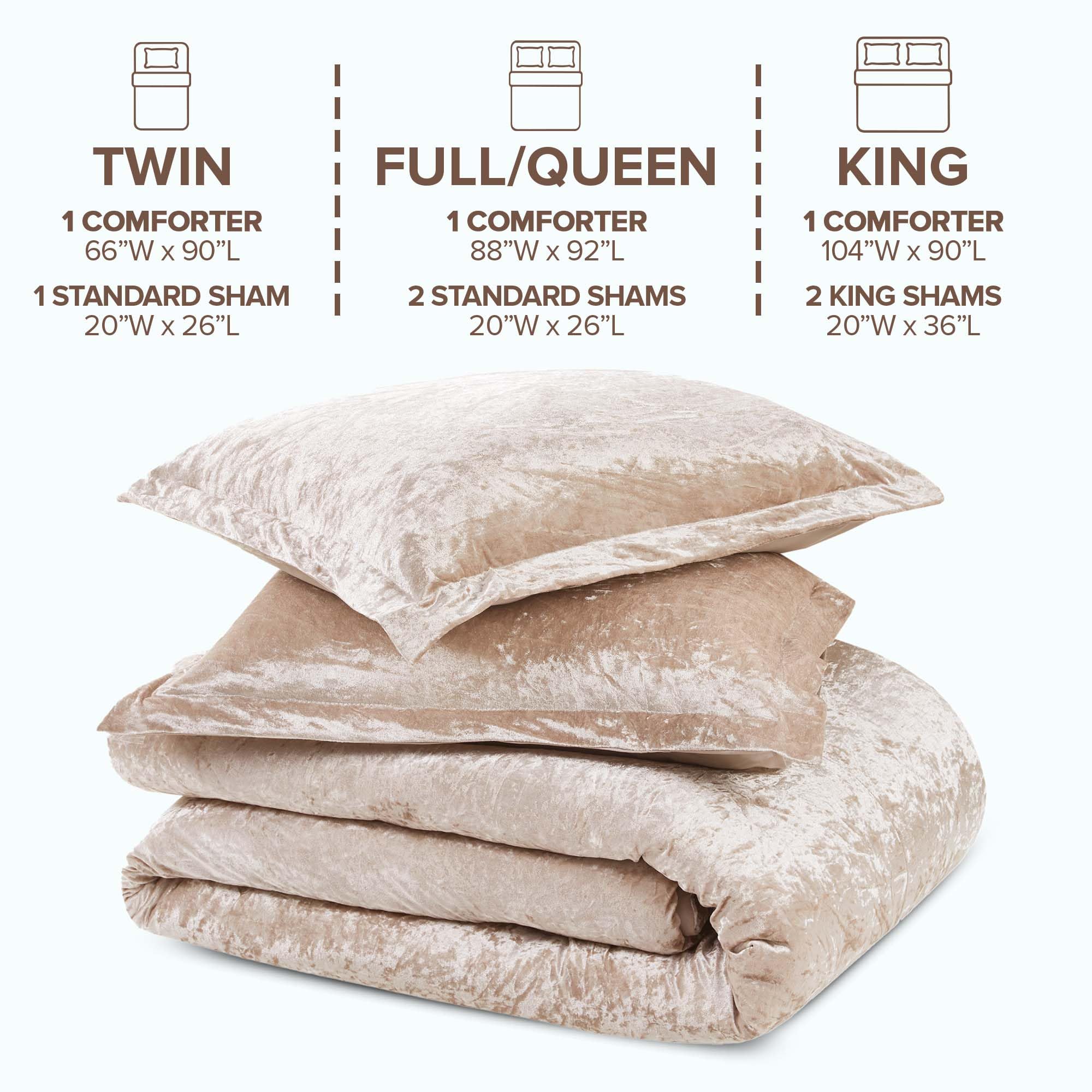 Comfort Spaces comforter on queen bed showing 90x90 inches generous coverage