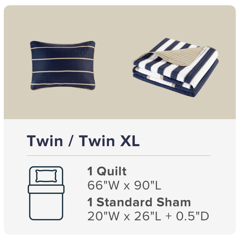 Comfort Spaces Verone size comparison on twin and twin XL showing coverage benefit