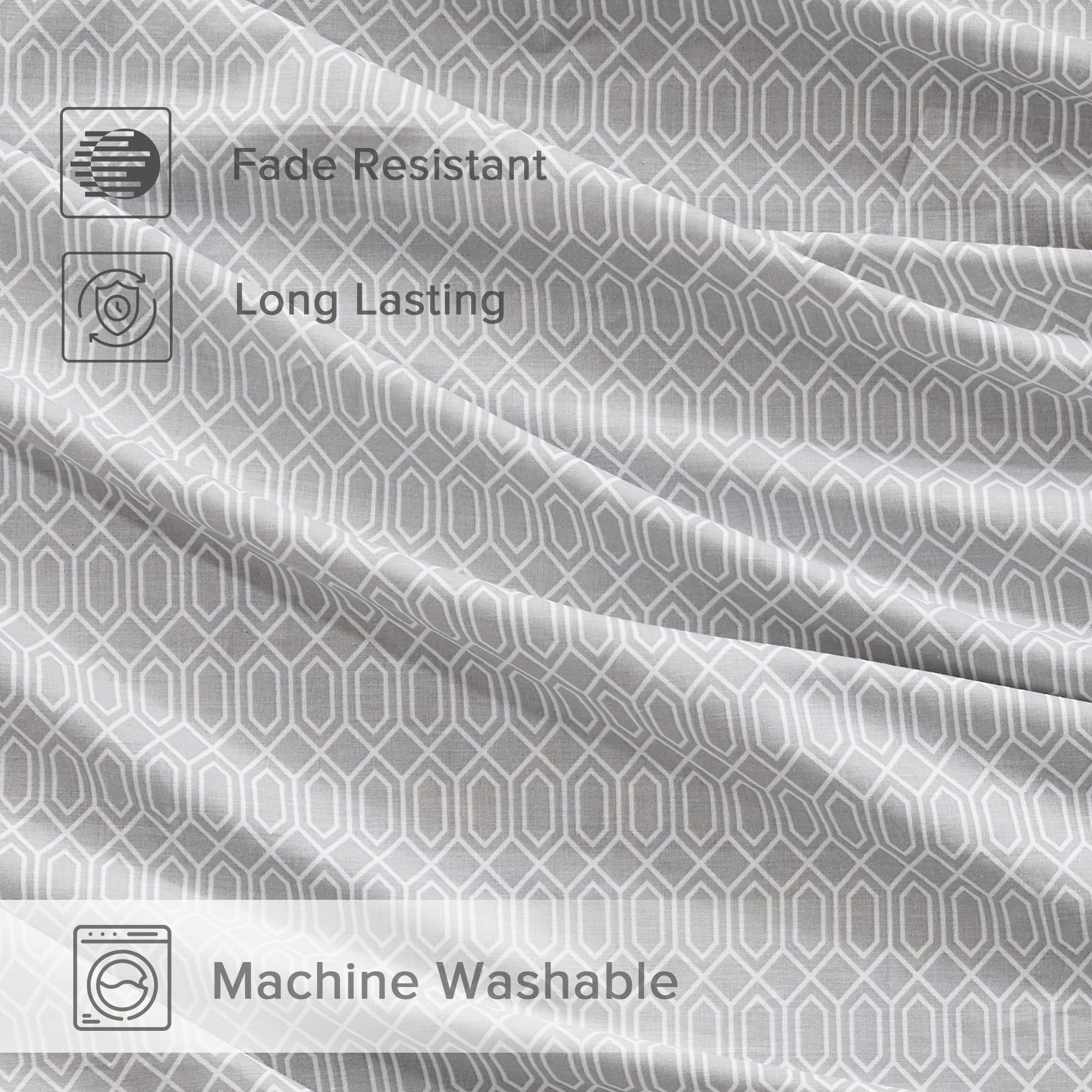 Comfort Spaces care label closeup displaying washing instructions for long-lasting fabric